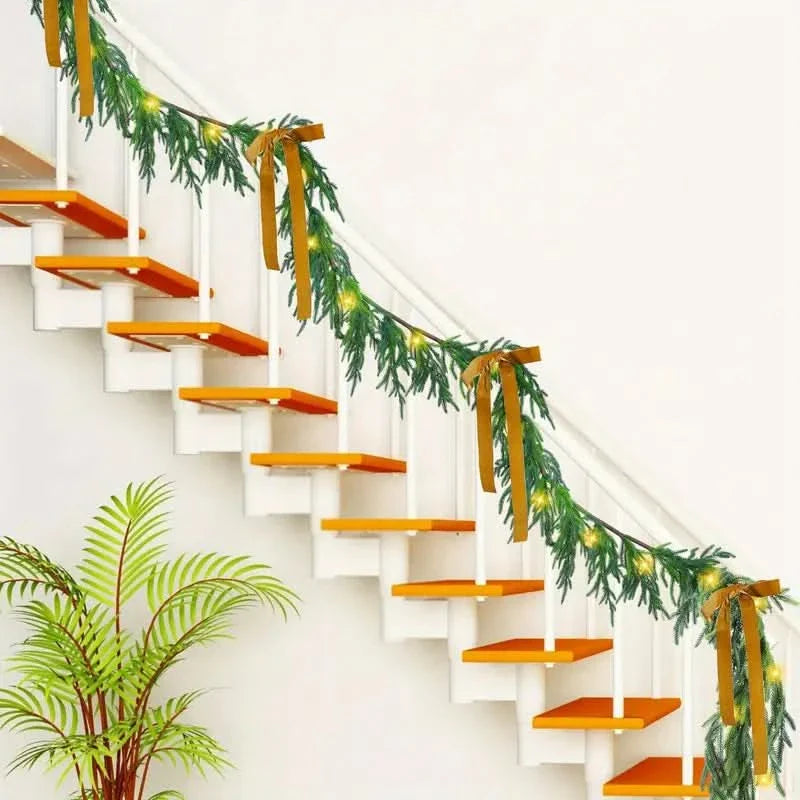 Realistic Christmas Garland with LED Lights