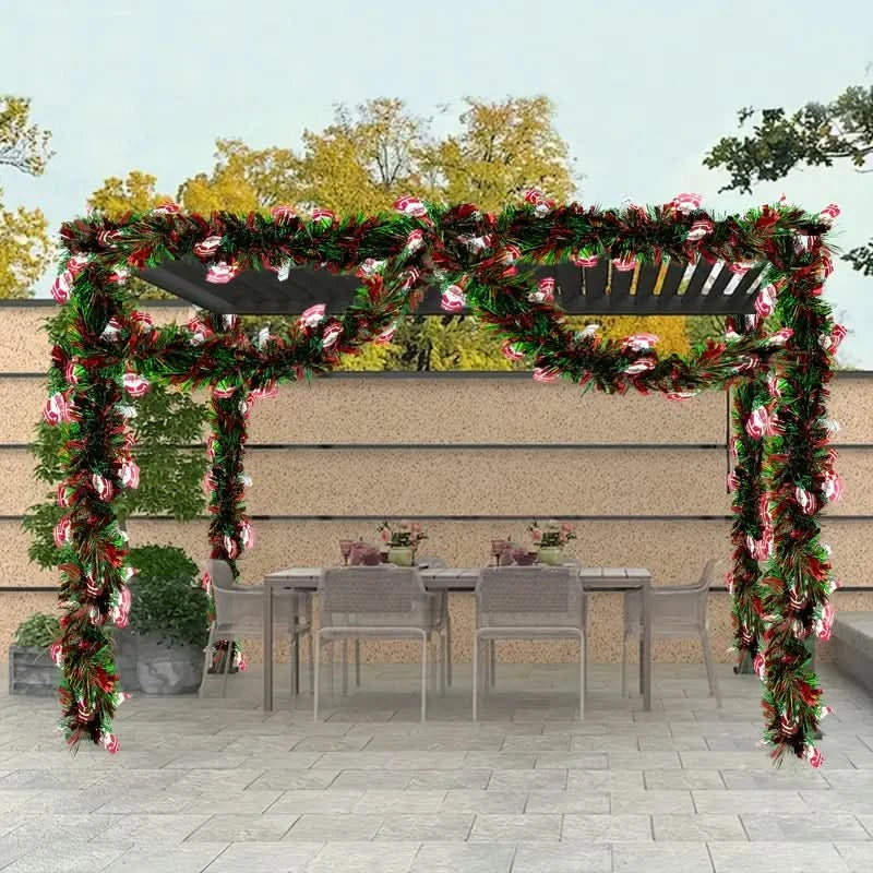 Fake Christmas Garland with Decorations
