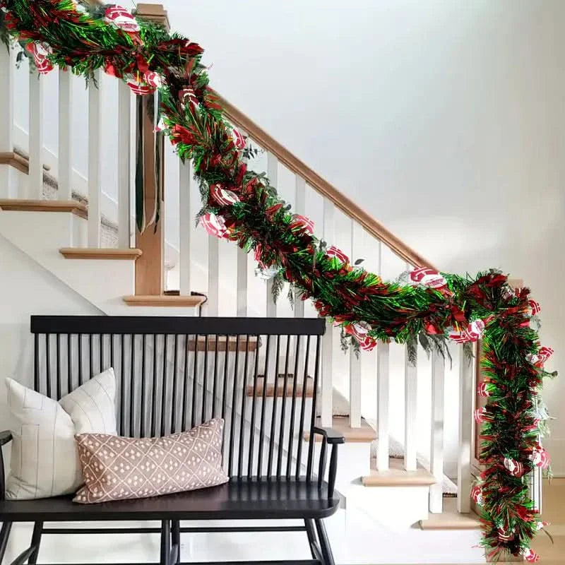 Fake Christmas Garland with Decorations