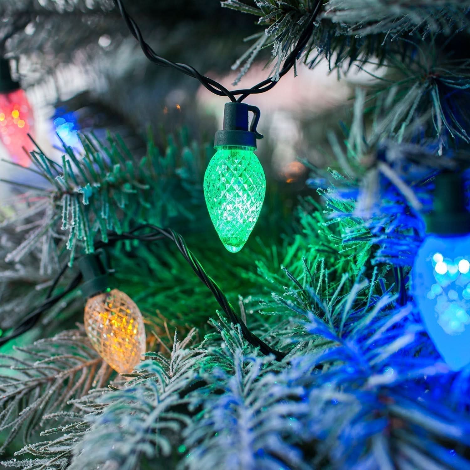 Set of 60 Multicolored C7 Pine Cone Christmas Lights