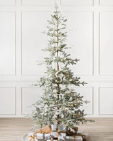 Snowy Christmas Tree with Snowy Branches, Metal Stand and Built-in Micro LEDs
