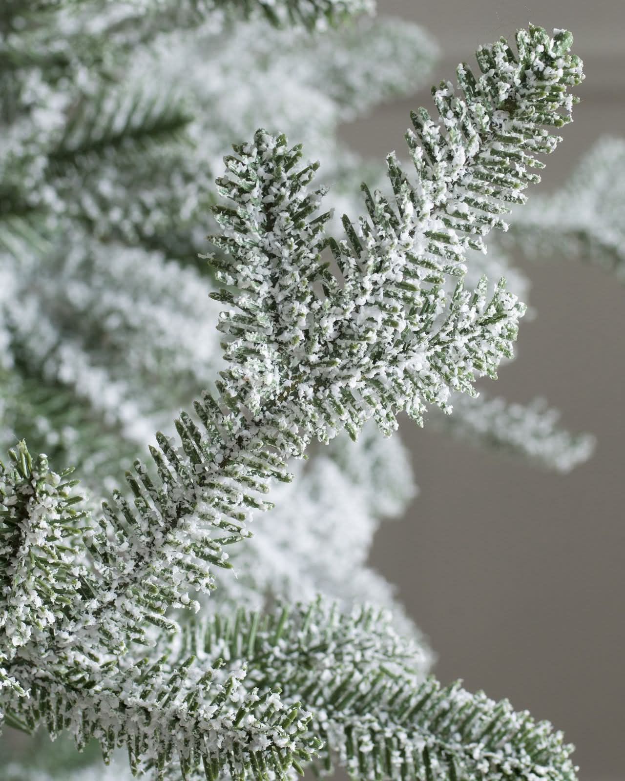 Snowy Christmas Tree with Snowy Branches, Metal Stand and Built-in Micro LEDs