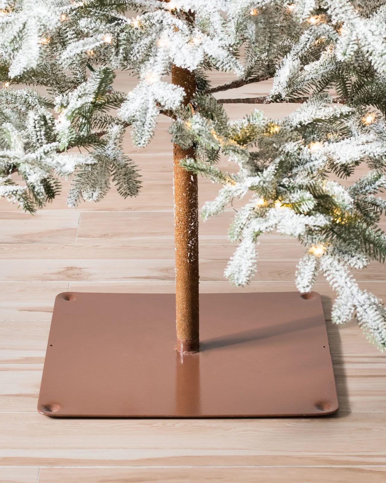 Snowy Christmas Tree with Snowy Branches, Metal Stand and Built-in Micro LEDs