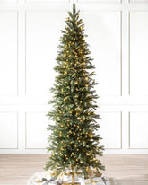Cathedral Fir Slim Christmas Tree with Articulated Branches, Metal Stand and Built-in Micro LEDs
