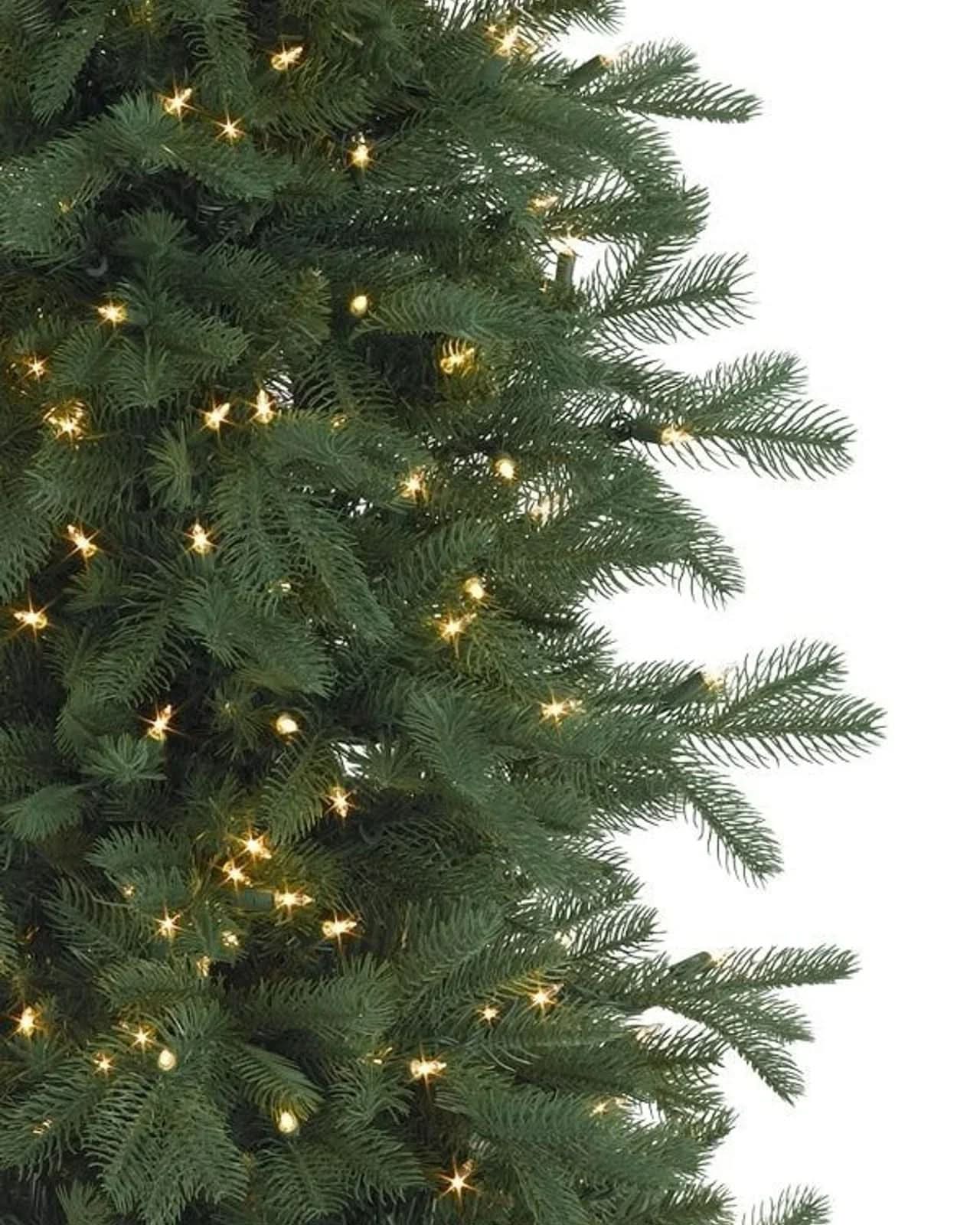 Cathedral Fir Slim Christmas Tree with Articulated Branches, Metal Stand and Built-in Micro LEDs