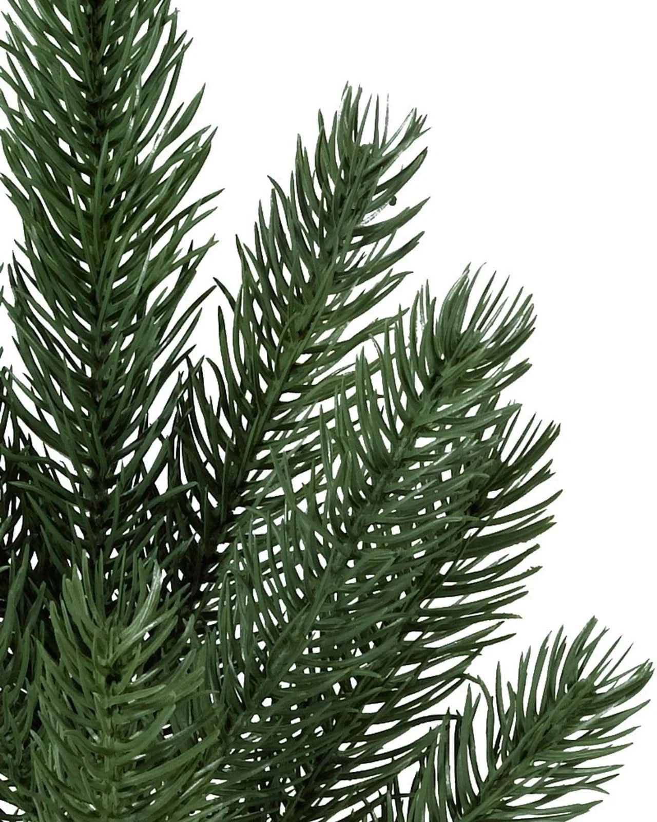 Vermont White Spruce Christmas Tree with Hinged Branches, Metal Stand and Built-in Micro LEDs