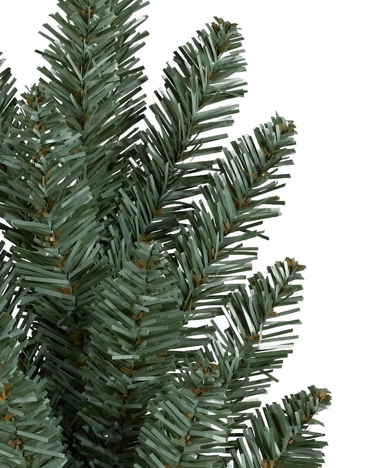 Classic Blue Spruce Christmas Tree with Hinged Branches, Metal Stand and Built-in Micro LEDs