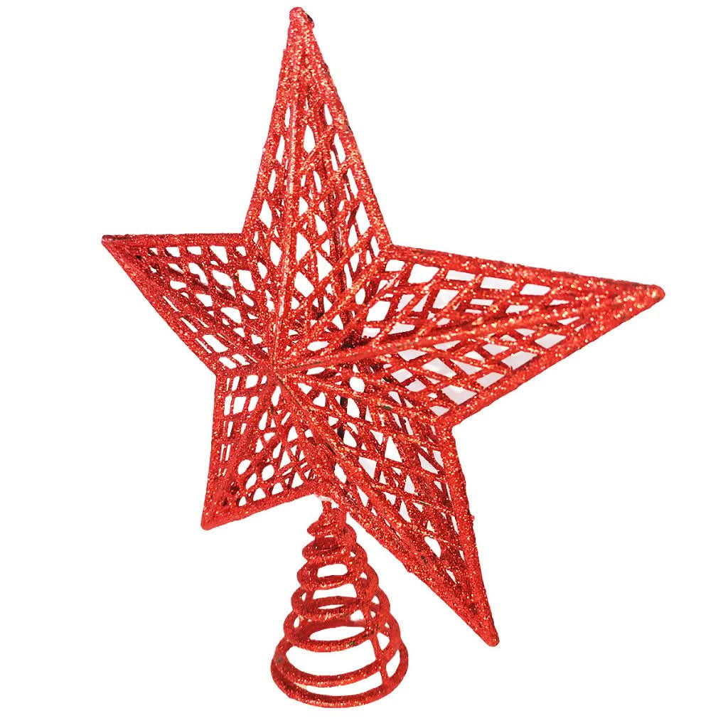 20cm Christmas Star with Shiny Glitter Tip for Tree Decoration