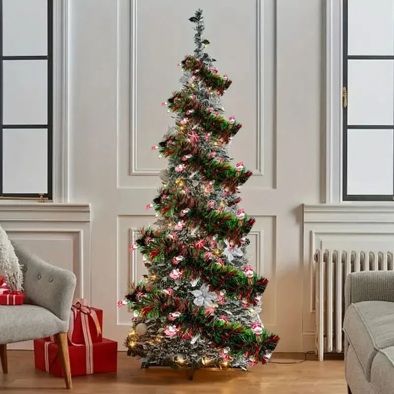 Fake Christmas Garland with Decorations