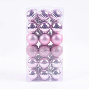 Decoração De Natal / 4cm 36 Peças Bolas Coloridas De Natal Com Glitter