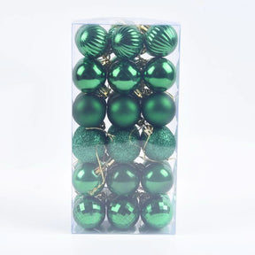 Decoração De Natal / 4cm 36 Peças Bolas Coloridas De Natal Com Glitter