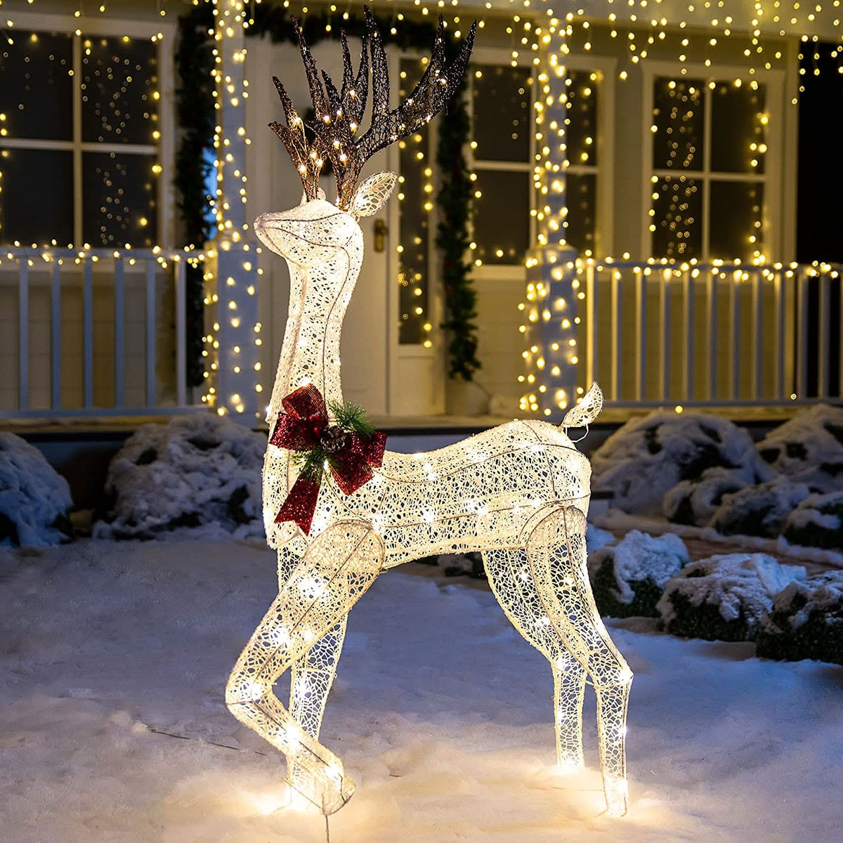 Illuminated Reindeer with LED Lights – 1.52m Tall