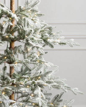 Snowy Christmas Tree with Snowy Branches, Metal Stand and Built-in Micro LEDs
