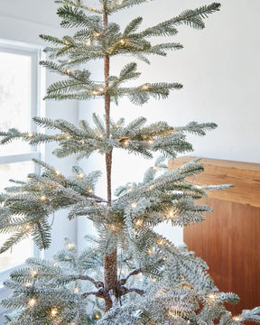 Snowy Christmas Tree with Snowy Branches, Metal Stand and Built-in Micro LEDs