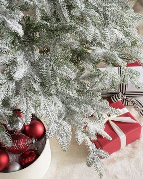 Snowy Christmas Tree with Snowy Branches, Metal Stand and Built-in Micro LEDs