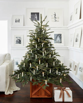 European Fir Christmas Tree with Articulated Branches, Metal Stand and Built-in Micro LEDs