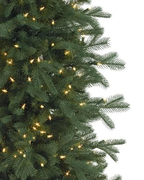 Cathedral Fir Slim Christmas Tree with Articulated Branches, Metal Stand and Built-in Micro LEDs