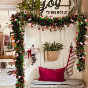 Fake Christmas Garland with Decorations