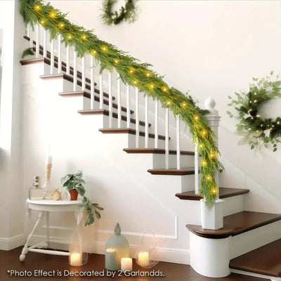 Realistic Christmas Garland with LED Lights
