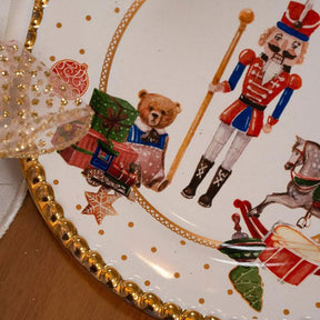 Christmas Themed Ceramic Dessert Plates - 6 pieces