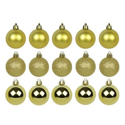 Kit of 30 Mixed Christmas Balls 4cm Gold Tree Decoration