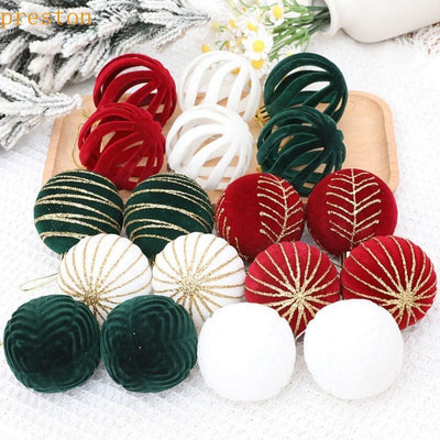 Kit 6 Christmas Balls 6cm Velvet