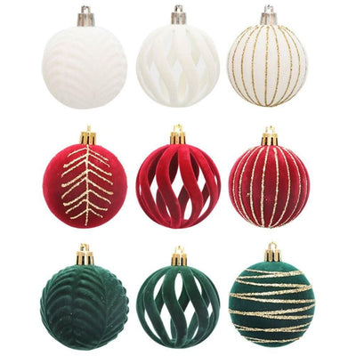 Kit 6 Christmas Balls 6cm Velvet